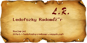 Ledofszky Radomér névjegykártya